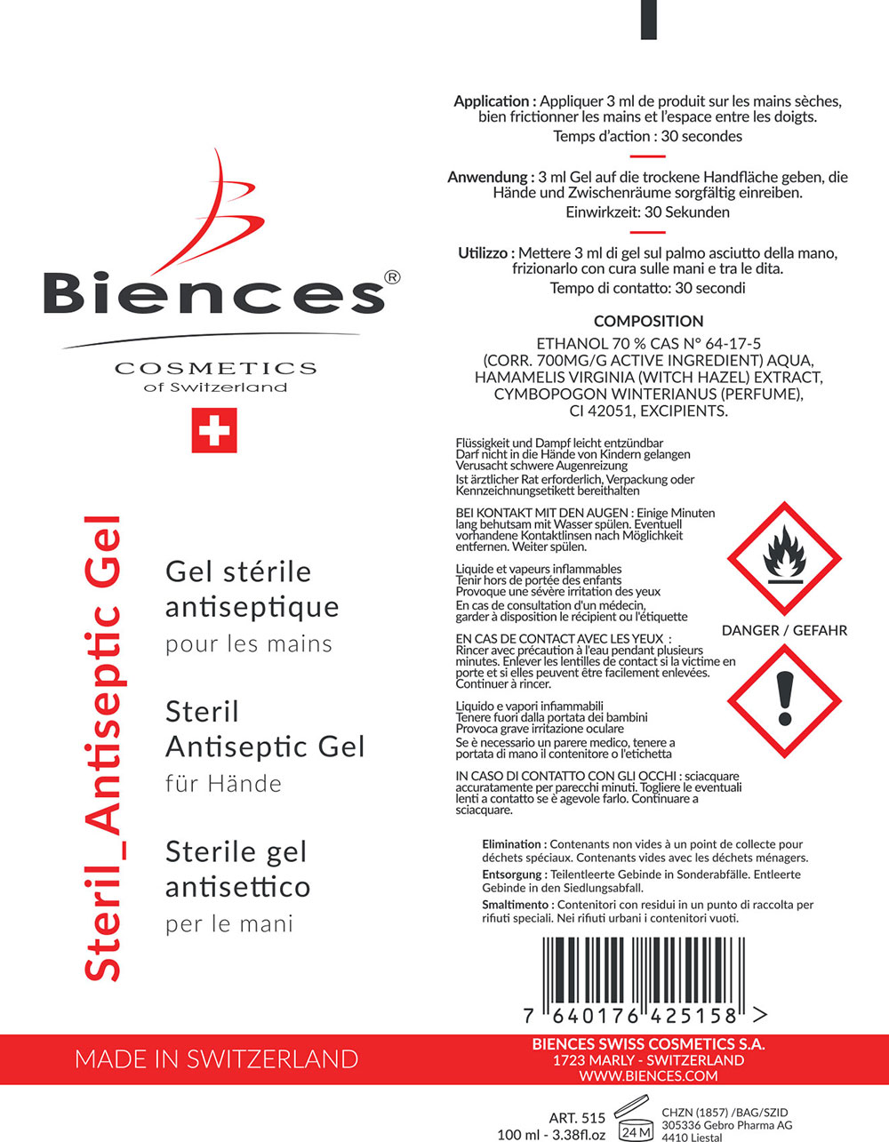 Lot de 5 désinfectants pour les mains