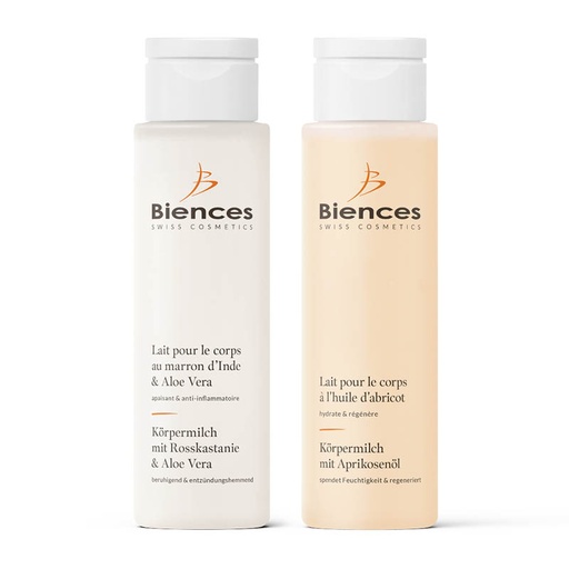 Duo de laits pour le corps au marron d'Inde et à l'abricot