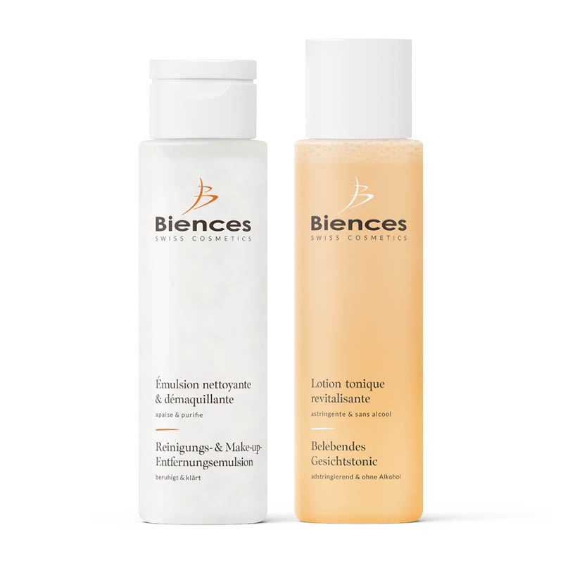 Émulsion nettoyante et démaquillante & lotion tonique revitalisante sans alcool