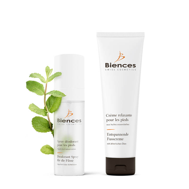 Entspannende Creme & Deodorant-Spray für die Füsse
